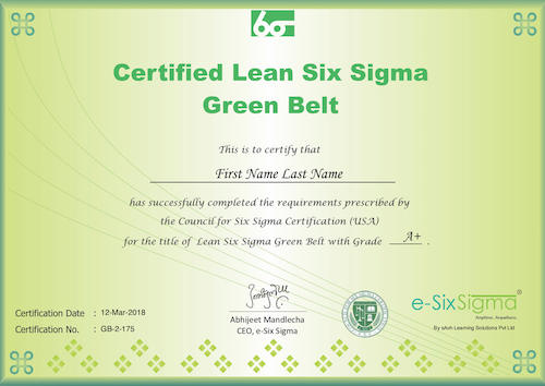 Lean Six Sigma Green Belt Training & Certification Course